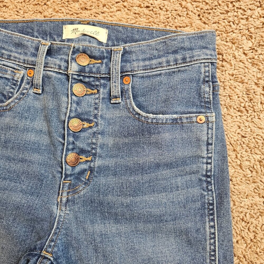 Madewell Jeans Womens 25 10" High Rise Skinny Ankle Button Fly Med Wash Preppy - Picture 3 of 11